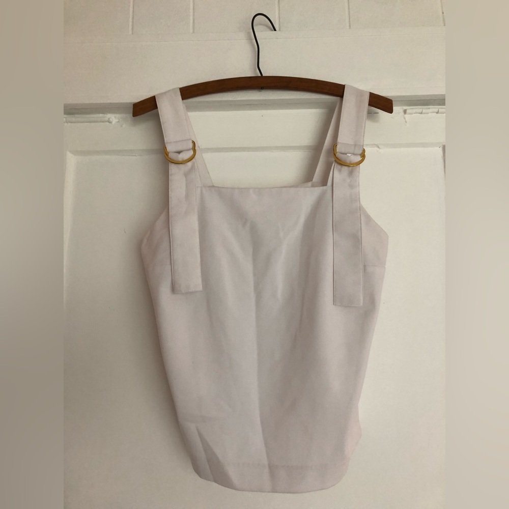 Kenzie top size small - adjustable straps - metallic detail unique, cute, glam,